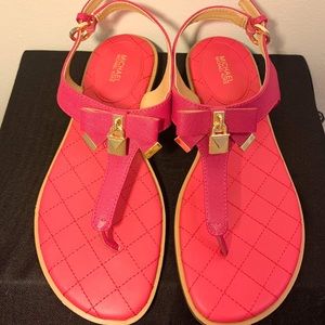 MICHAEL By Michael Kors Alice Leather Sandal Pink